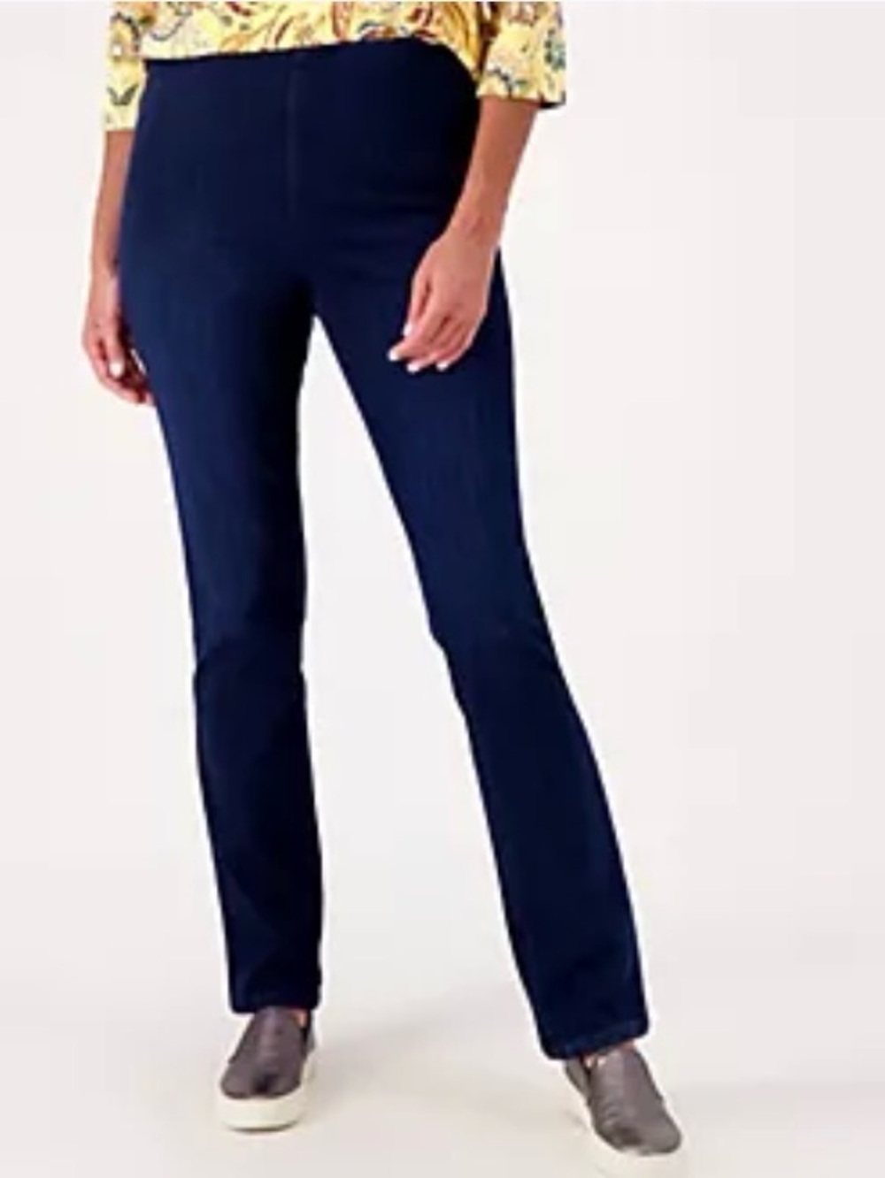 New QVC Belle by Kim Gravel Reg Flexibelle Slim Straight-Leg Jeans / Size 6